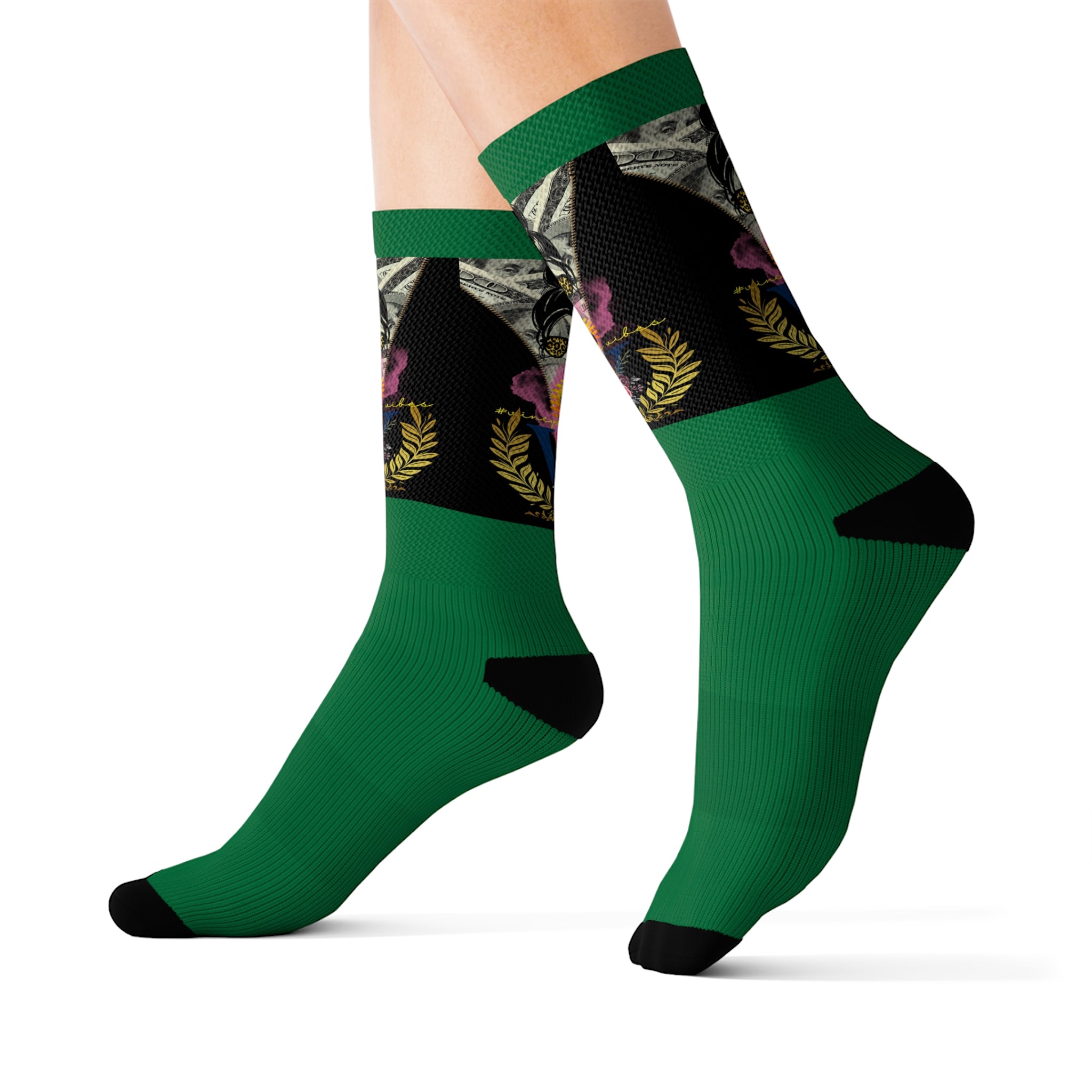 Vineyard Vibes V5 Vibes Colab Dark Green - Sublimation Socks